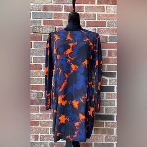 Women’s Dolce Vita Orange & Blue Silk Dress Sz M